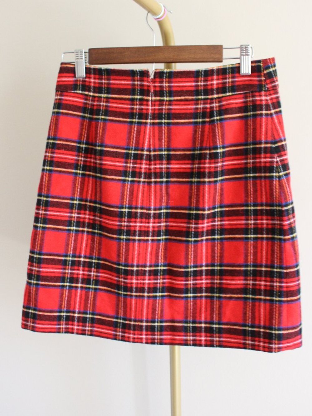 Women's J. Crew Plaid Wool A-Line Mini Skirt, Size 4 - Picture 2 of 5
